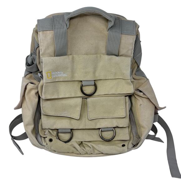 National Geographic Earth Explorer Med Canvas Rugged Travel NG5160 Tan Beige - Picture 1 of 14